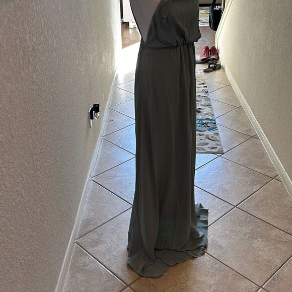 Show Me Your Mumu Womens M Maxi Dress Amanda High Neck Bridesmaid Green NWT - Picture 3 of 7